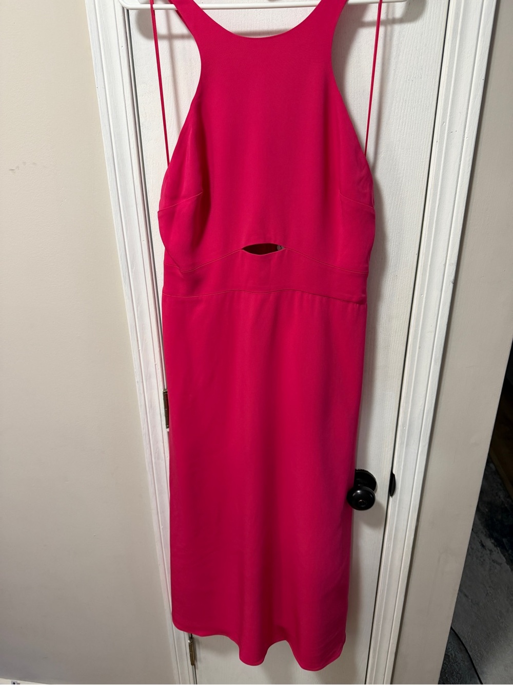 Reiss Hot Pink Cutout Midi Dress NWOT